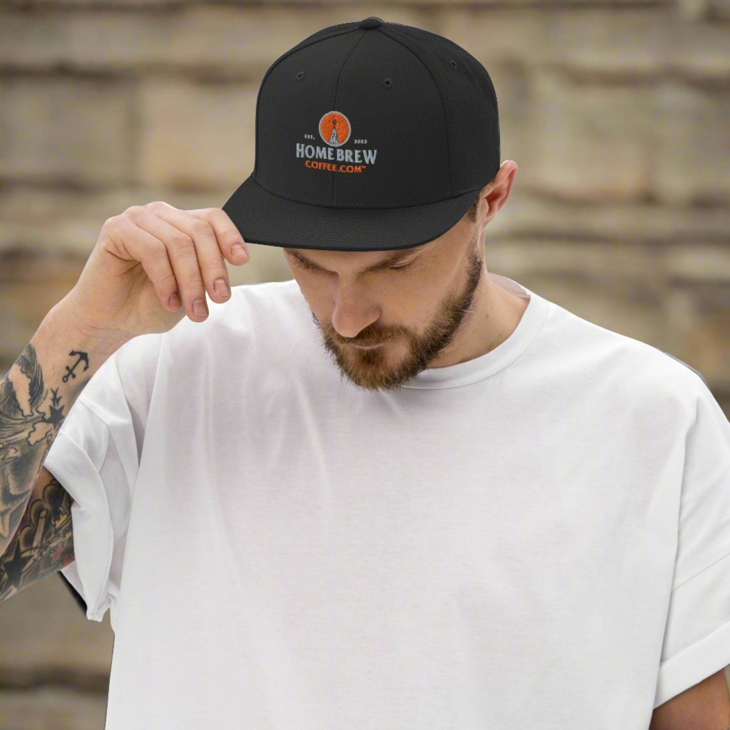 Snapback Hat (Black) - HomeBrewCoffee.com™