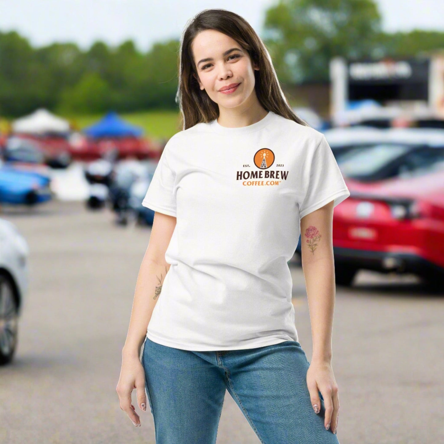 Classic T-Shirt (White) - HomeBrewCoffee.com™ - HomeBrewCoffee.com™