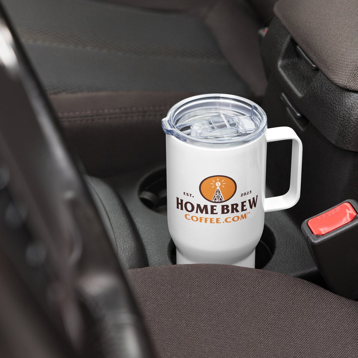 Coffee Travel Mug with Handle - HomeBrewCoffee.com™ - HomeBrewCoffee.com™