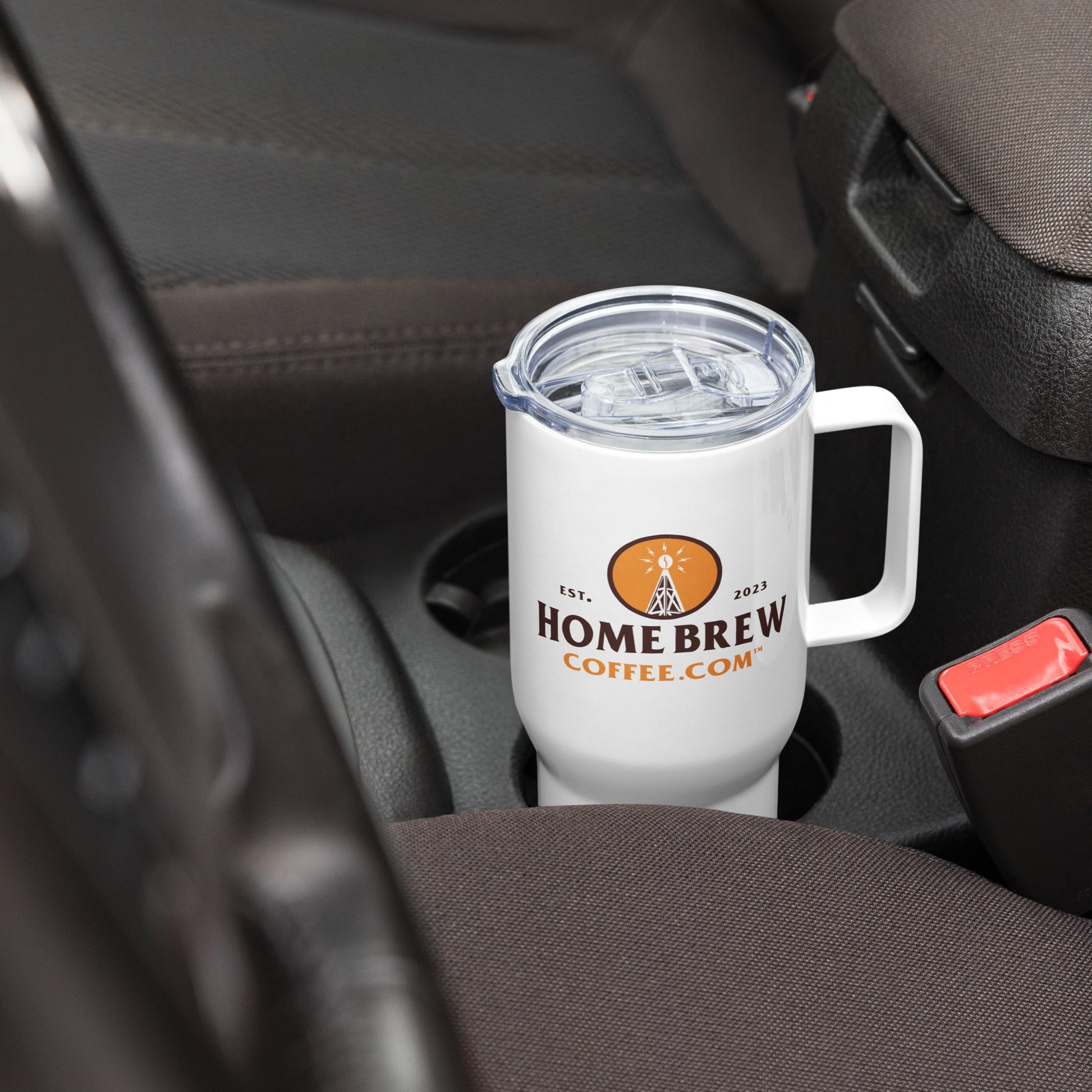 Coffee Travel Mug with Handle - HomeBrewCoffee.com™ - HomeBrewCoffee.com™
