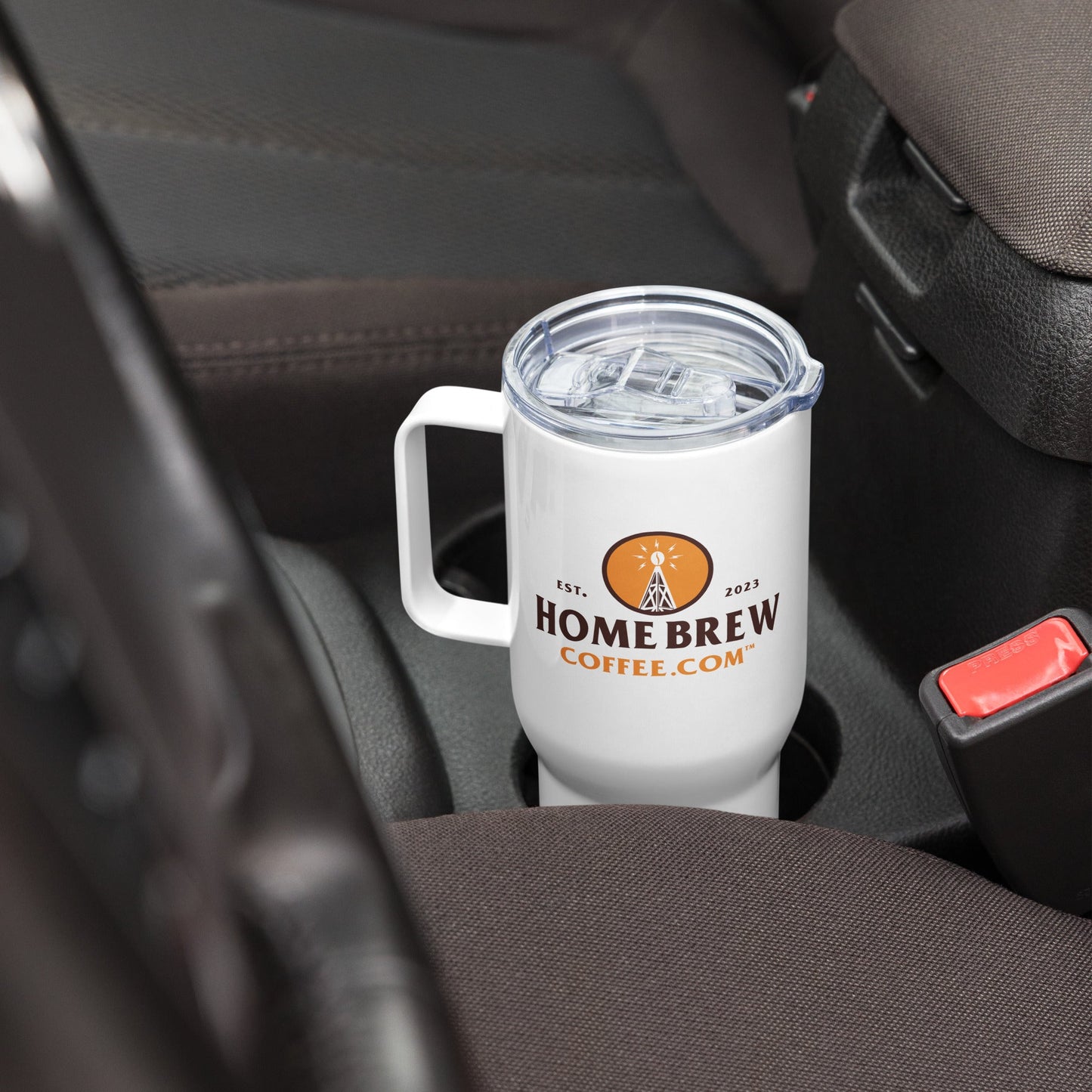 Coffee Travel Mug with Handle - HomeBrewCoffee.com™ - HomeBrewCoffee.com™