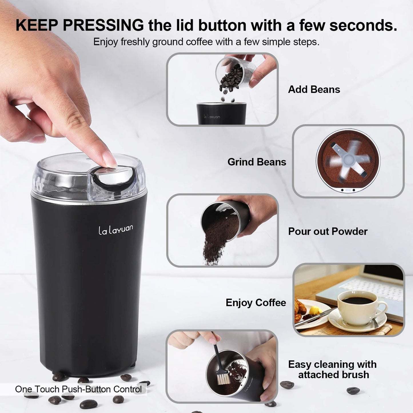 Electric Coffee Bean Grinder - HomeBrewCoffee.com™ - HomeBrewCoffee.com™
