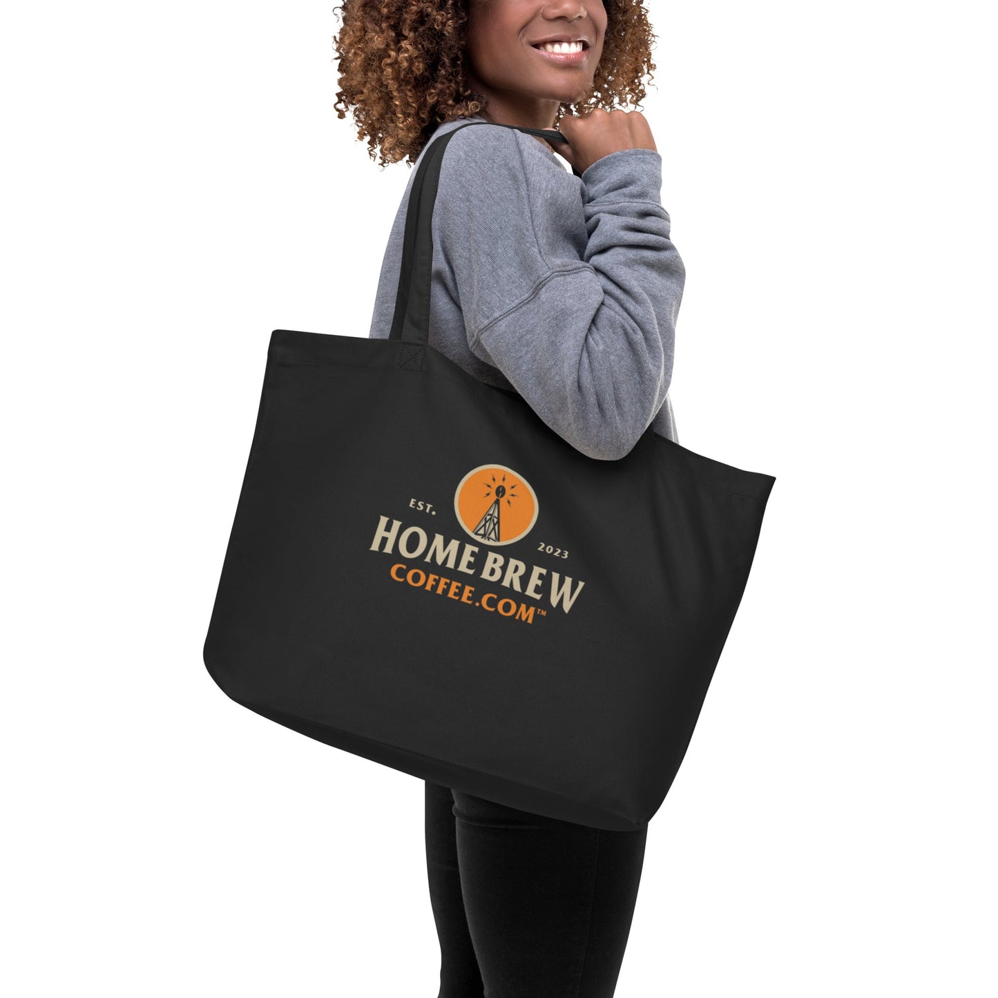 Organic Cotton Tote Bag (Black) - HomeBrewCoffee.com™