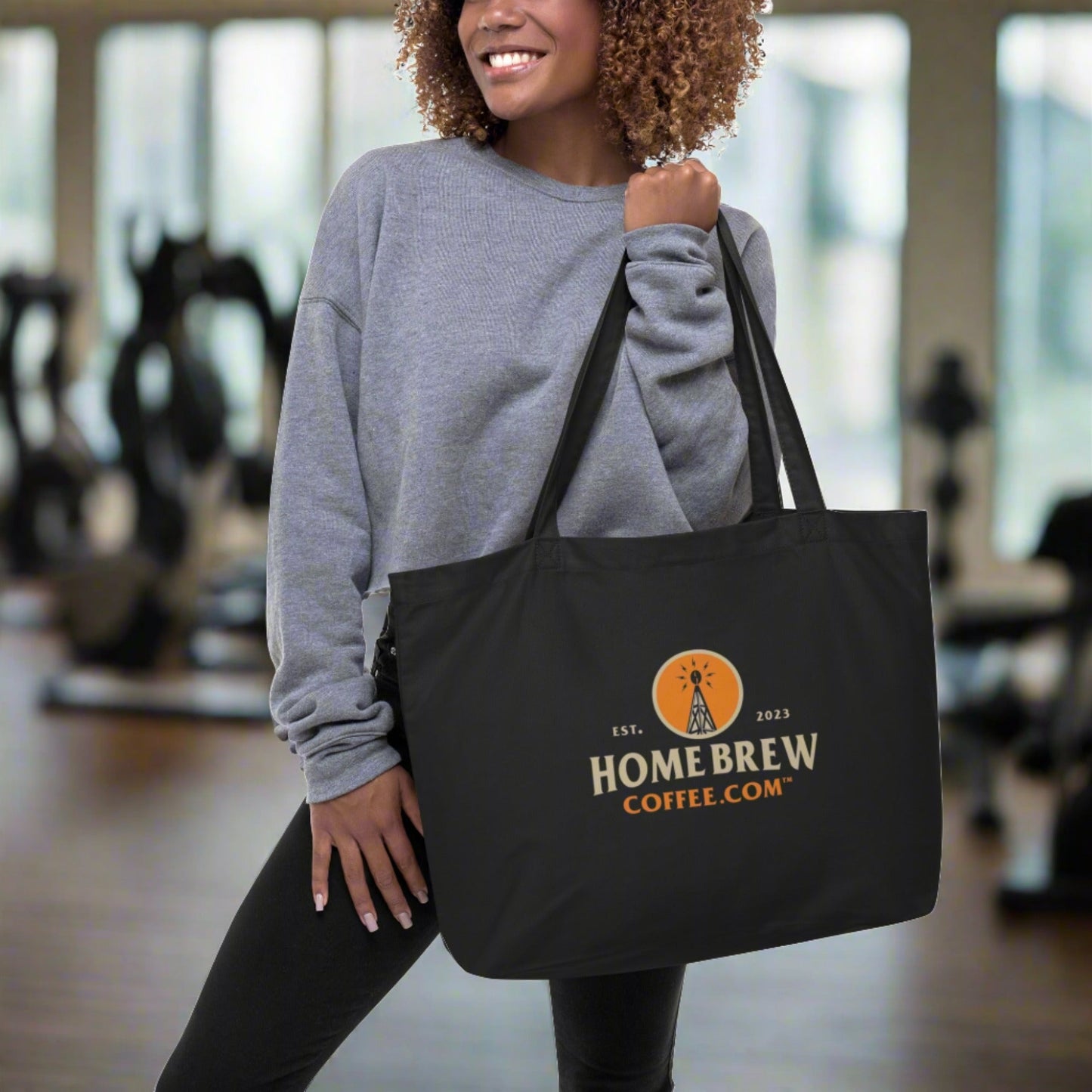 Organic Cotton Tote Bag (Black) - HomeBrewCoffee.com™