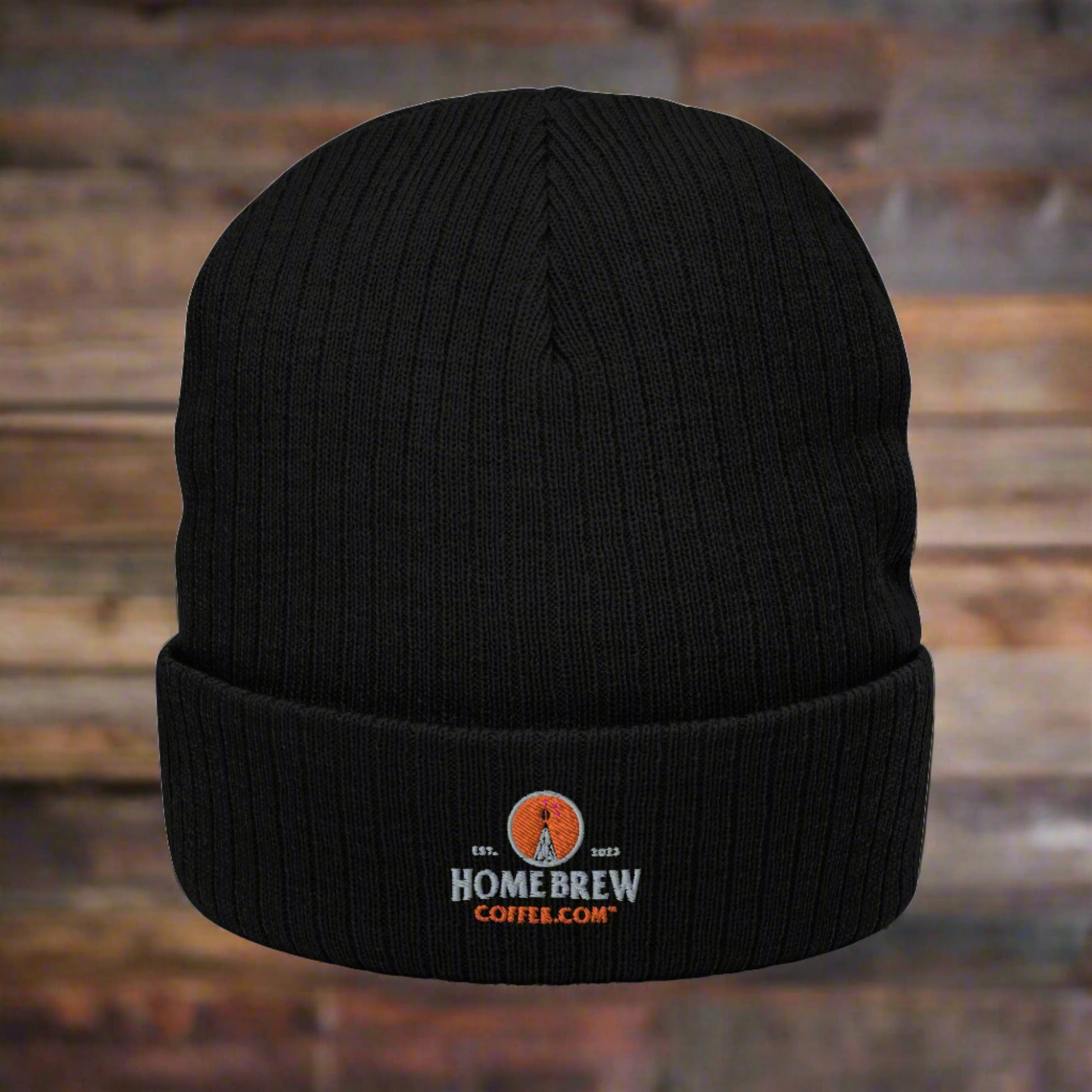Ribbed Knit Beanie (Black) - HomeBrewCoffee.com™
