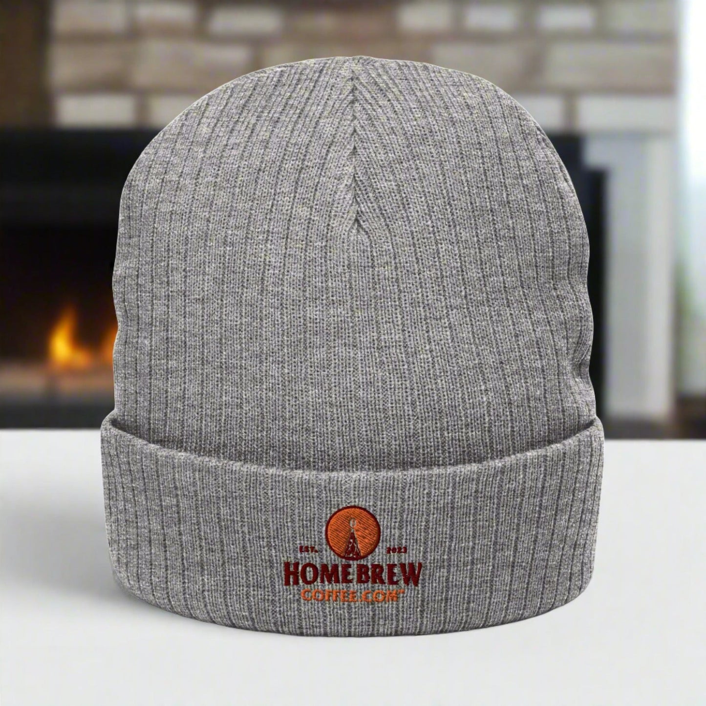 Ribbed Knit Beanie (Grey) - HomeBrewCoffee.com™