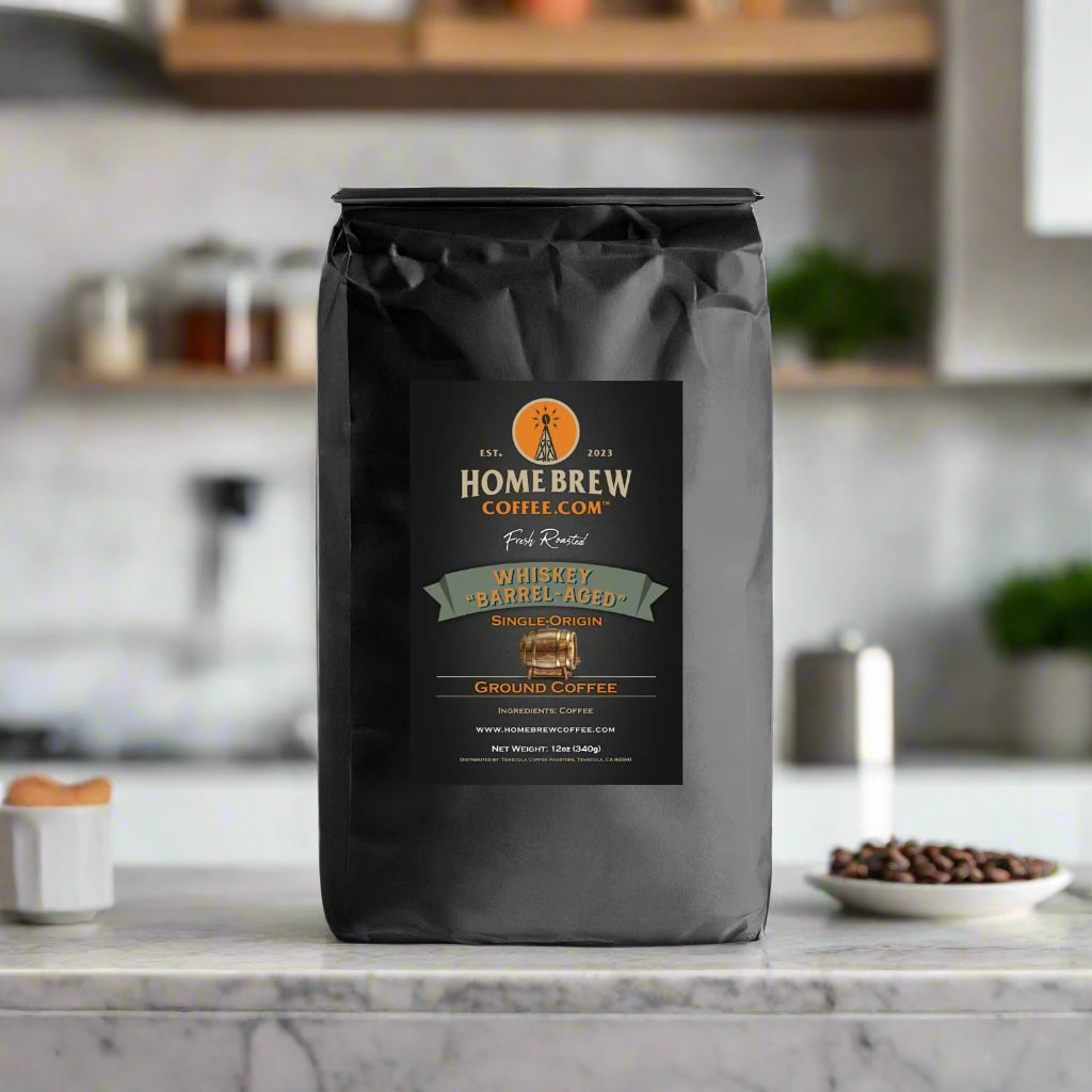Whiskey "Barrel-Aged" (12oz, 1lb, 2lbs, Ground or Whole Bean) HomeBrewCoffee.com™