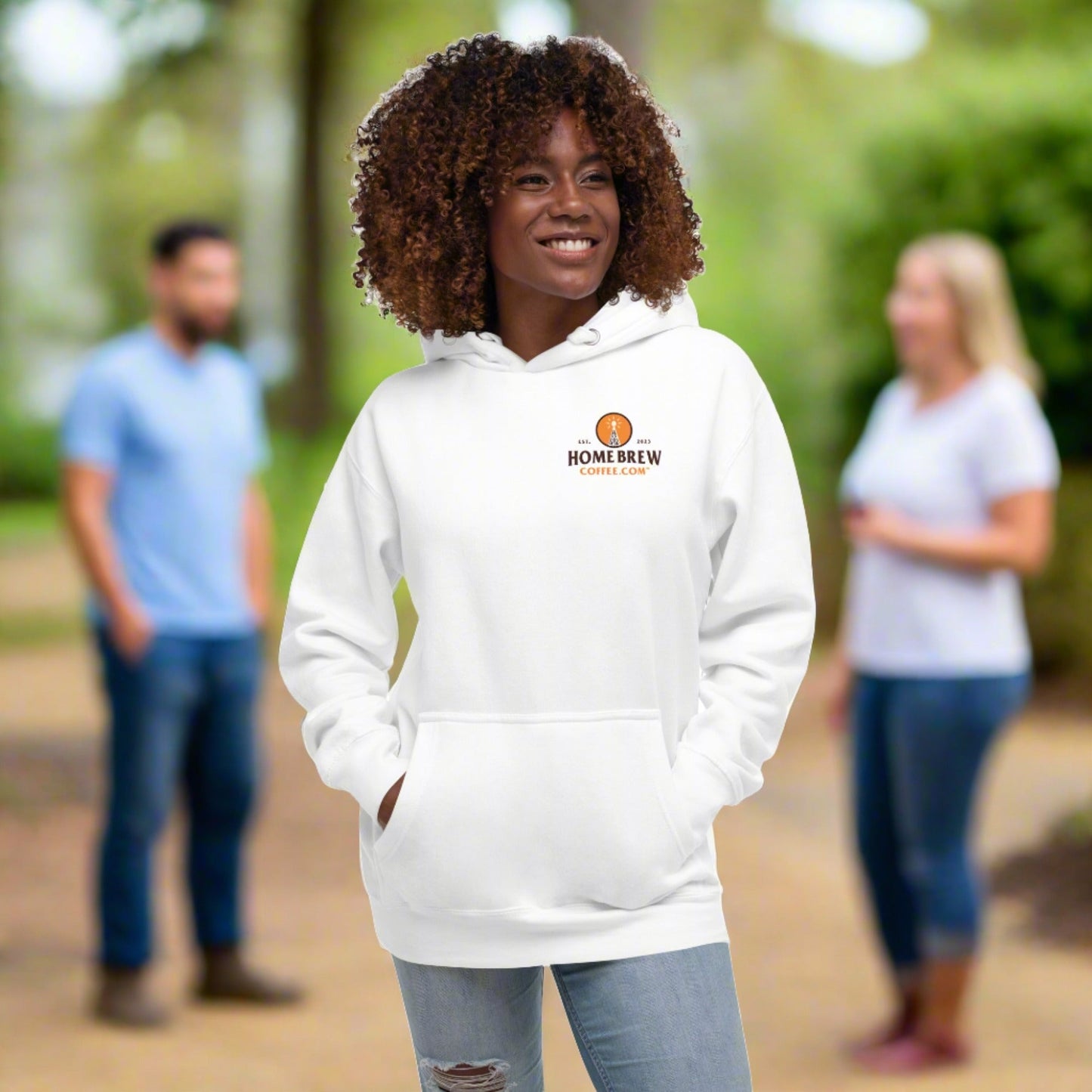 Hoodie (White) - HomeBrewCoffee.com™
