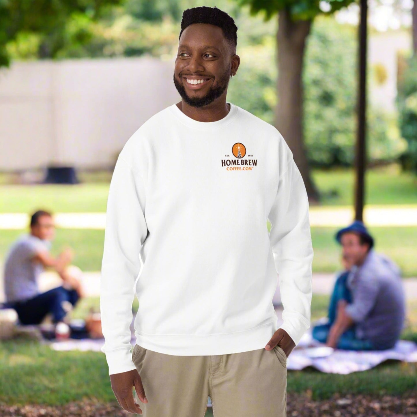 Sweatshirt (White) - HomeBrewCoffee.com™