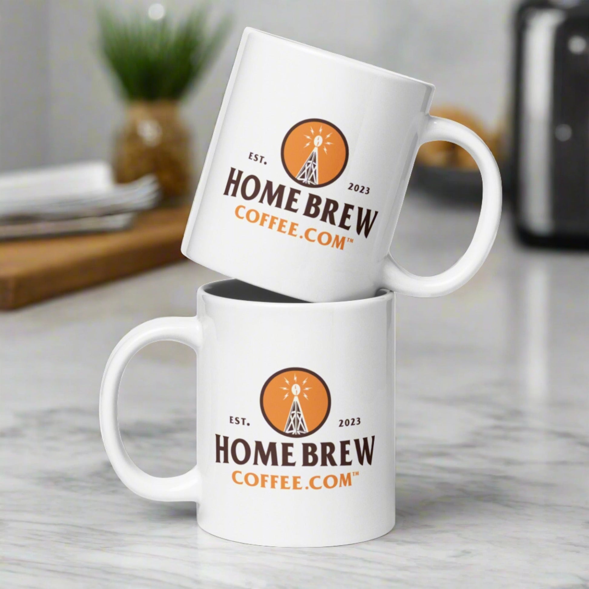 White glossy coffee mug - HomeBrewCoffee.com™