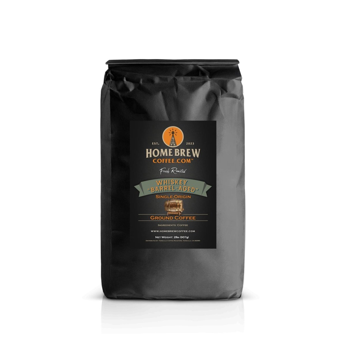 Whiskey "Barrel-Aged" (2lbs, Ground) HomeBrewCoffee.com™